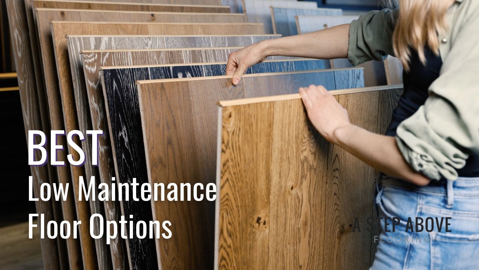 A lady picking out flooring